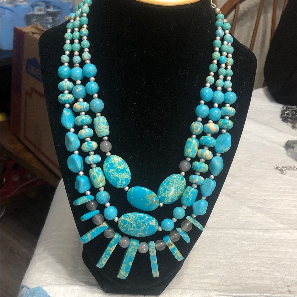 Chico's Turquoise Multi-Strand Statement Necklace